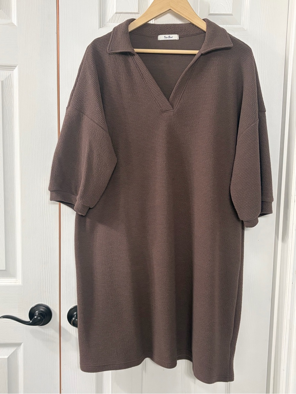 Tres Bien Chocolate Brown Collared Dress